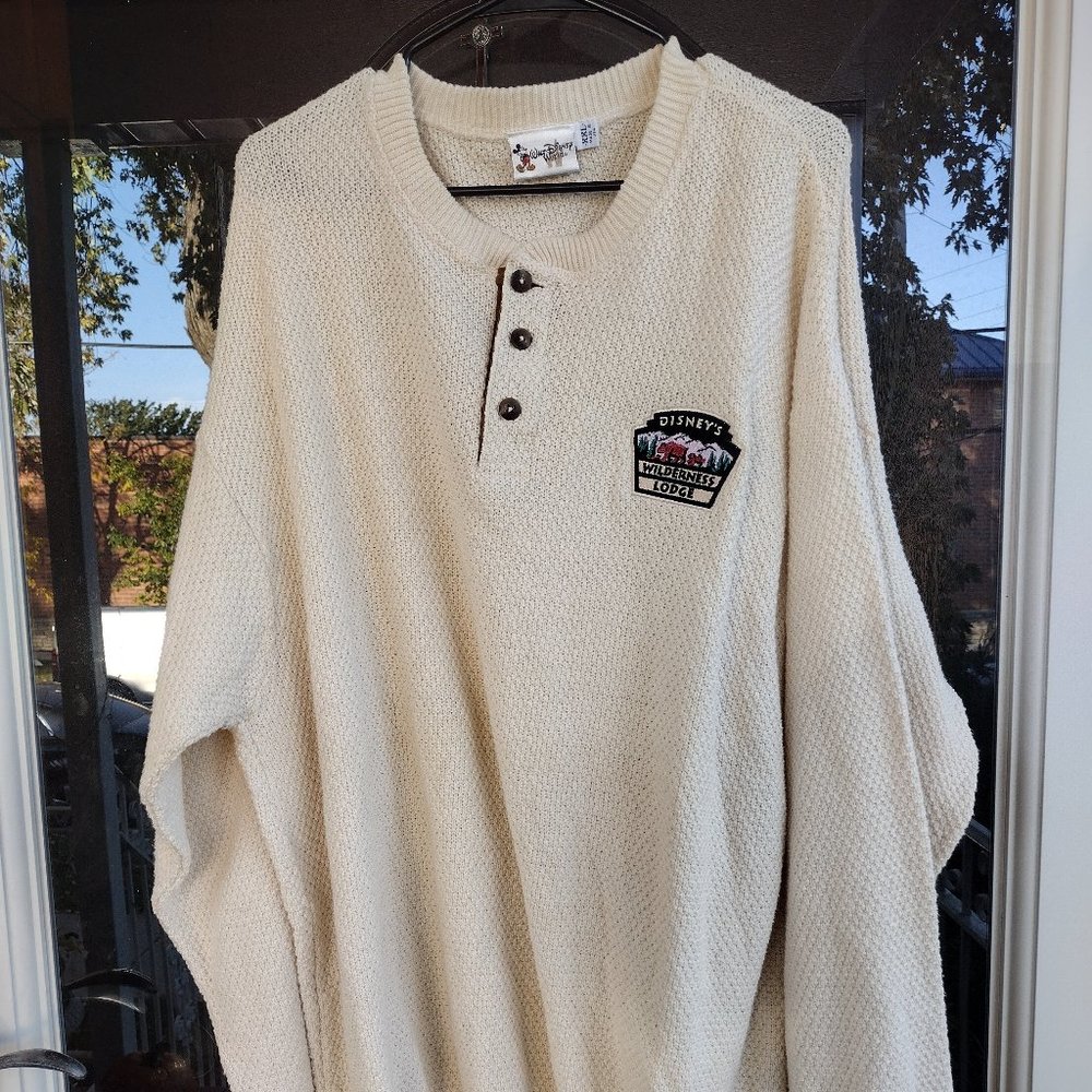 Vintage Walt Disney World Wilderness Lodge Knit Sweatshirt Size XXL Made in USA.